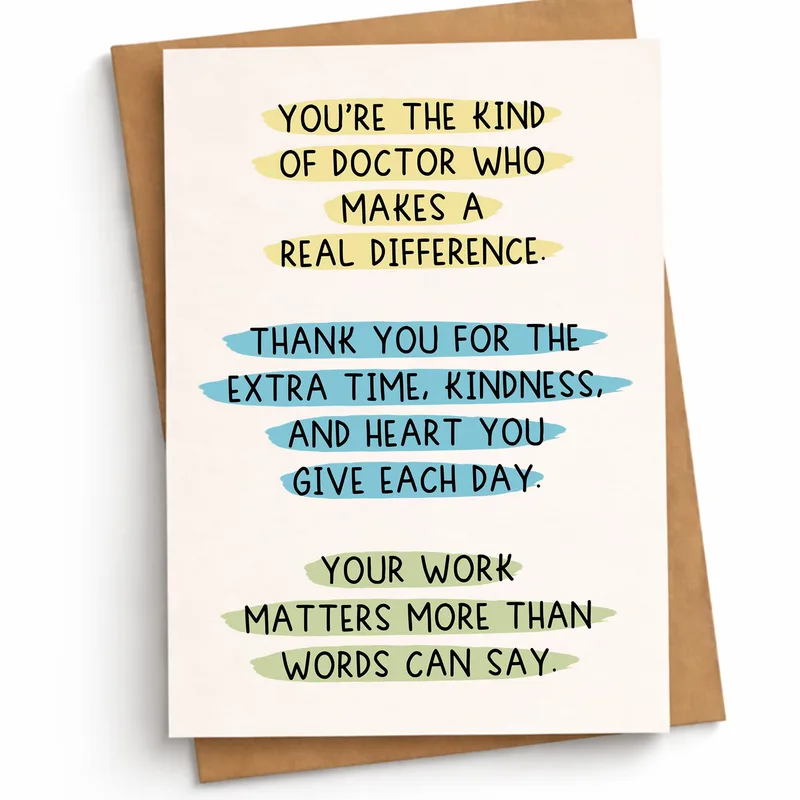 Pastel Highlight Text Design Card for a Doctor Who Cares