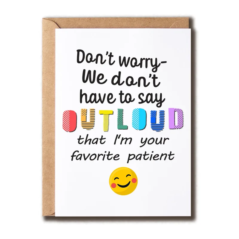 Favorite Patient Card – Greeting Card in black