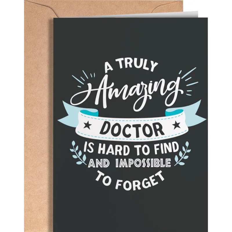 Dark Banner Typography Design Card for Amazing Doctor Appreciation