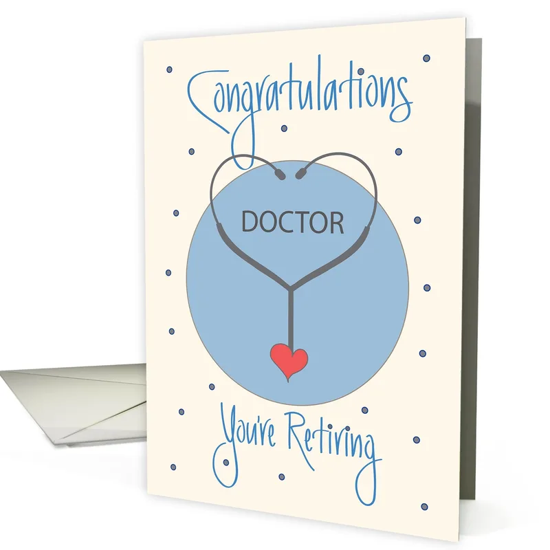 Congratulations Retiring Doctor Card for the Stethoscope Heart Design