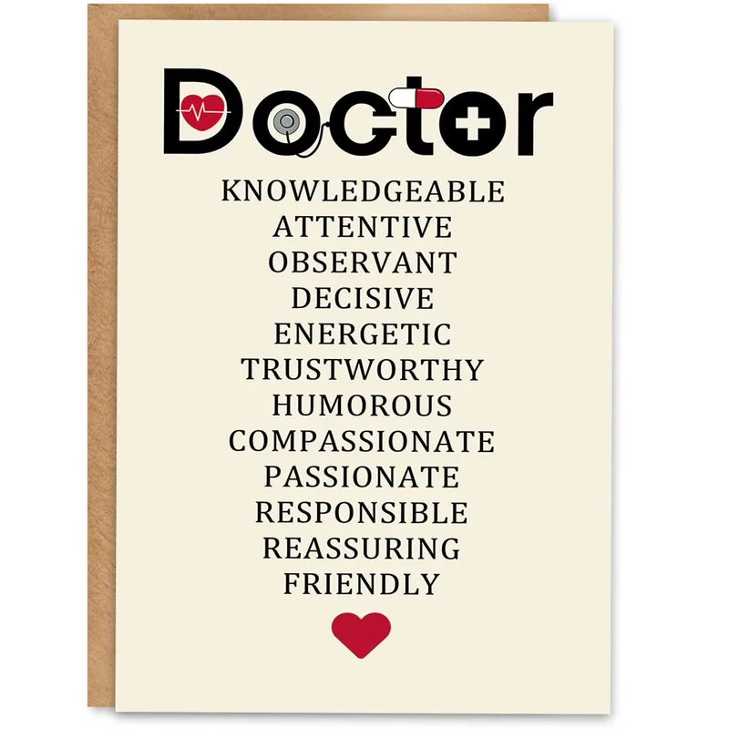 Typography Medical Icons Thank You Card