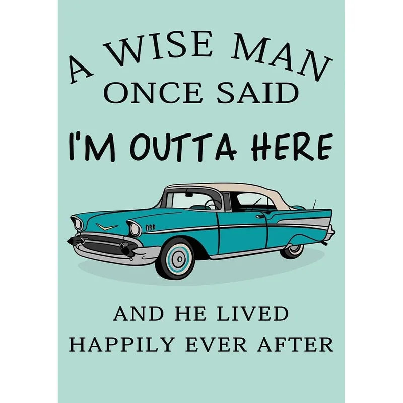 Retirement Car Card for Men Who Are Done Working