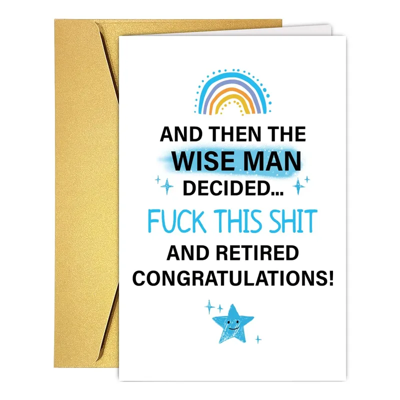 Rainbow and Star Doodles Card for a Retiring Coworker