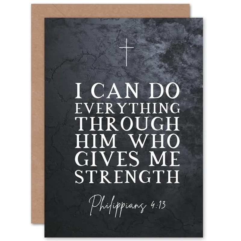 Encouragement Bible Verse Card for Strength and Faith