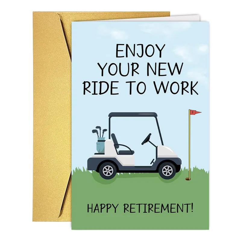 Retirement Golf Cart Card: A Playful Send-Off for Golfers