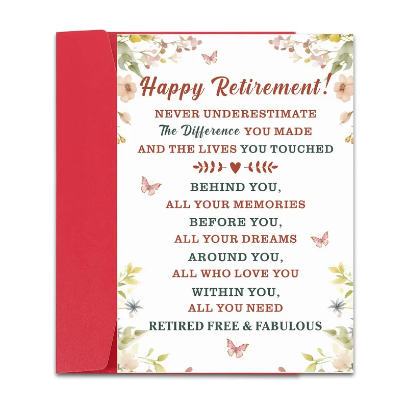 Retired Free and Fabulous Card: Floral Retirement Wishes