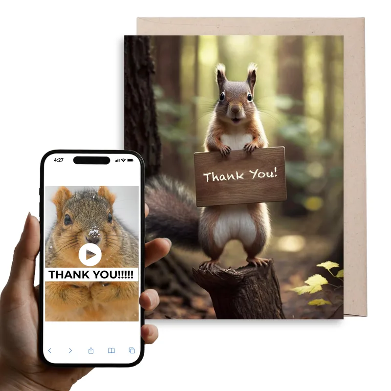 Squirrel Thank You Card for Anyone Who Helped You