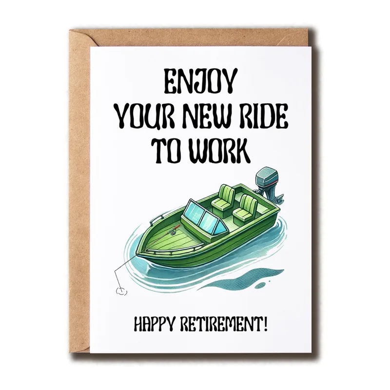 Retired Fisherman Card: Enjoy Your New Ride to Work