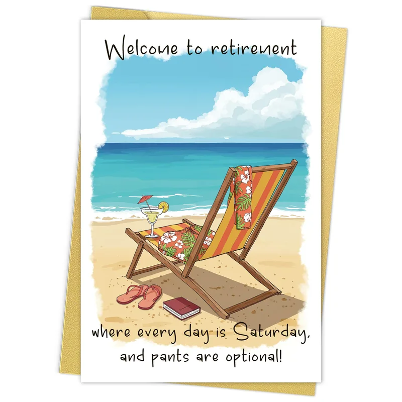 Welcome to Retirement Card: Beach Chair Humor for Retirees