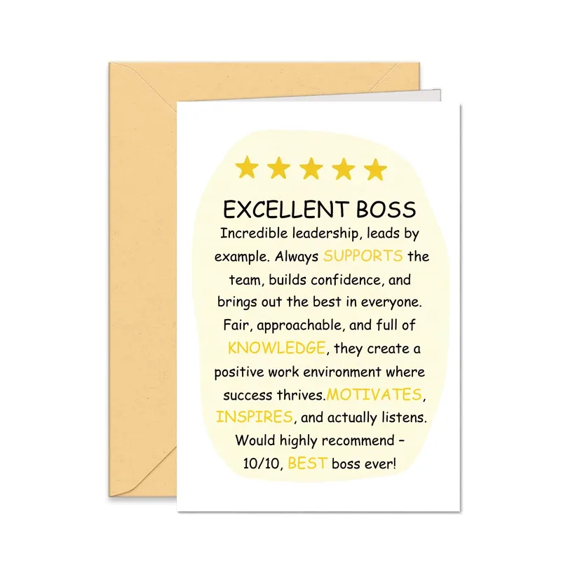 Excellent Boss Card for the Leader Who Gets It Right