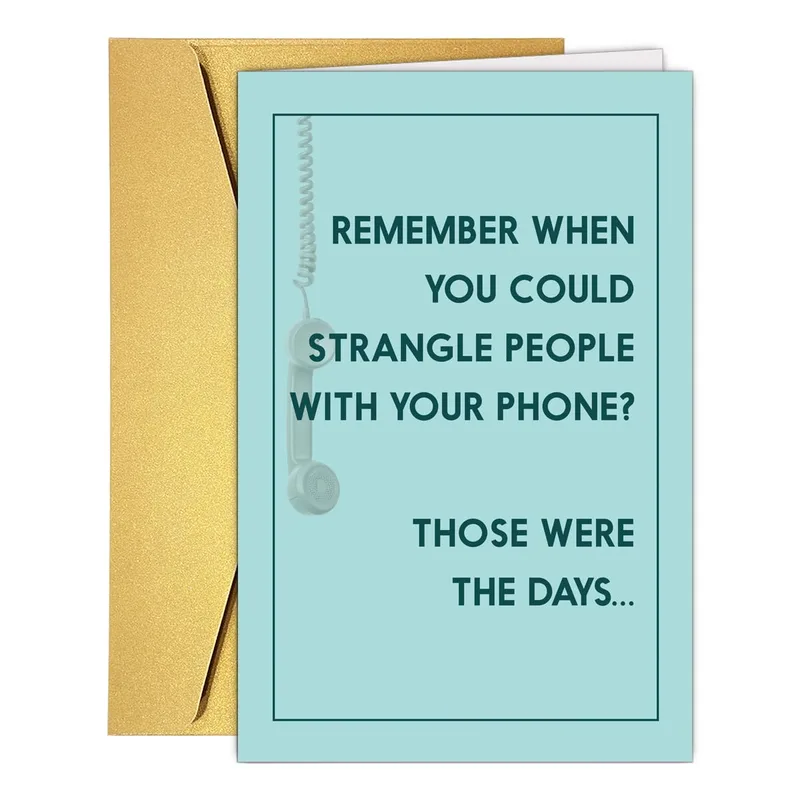 Old Phone Humor Card for Friends Who Miss the Cord