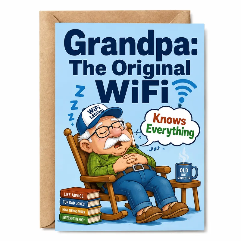 Grandpa Wifi Card: Funny Thank You for Grandpa