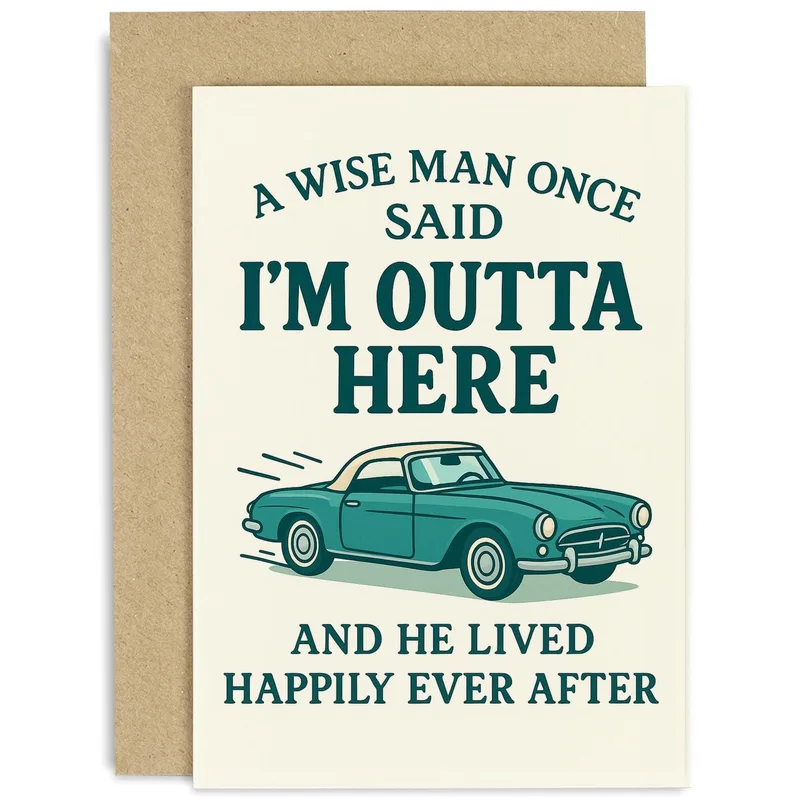 Farewell Retirement Card: Teal Convertible Send-Off