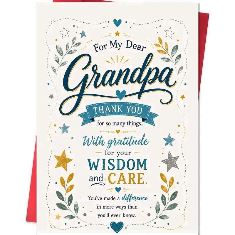 Grandpa Wisdom Card: A Heartfelt Thank You for Grandpa