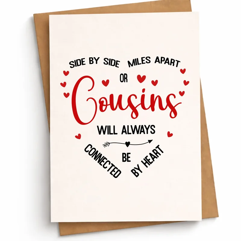 Cousins Connected by Heart Card for Your Favorite Relatives