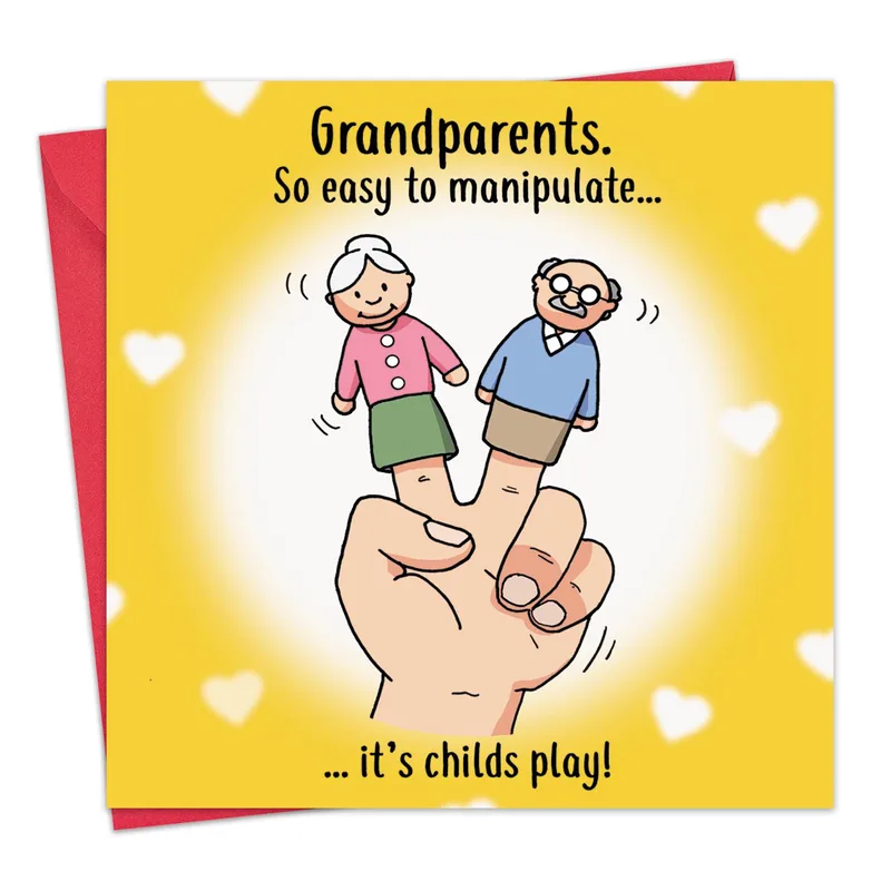 Grandparents Manipulate Card: Finger Puppet Grandma and Grandpa