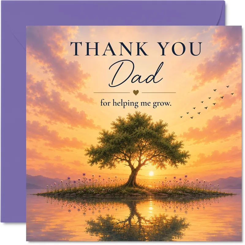 Thank You Dad Card for Helping Me Grow