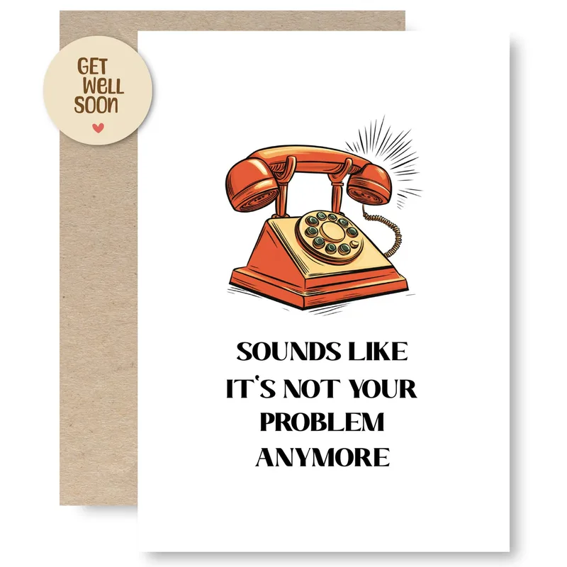 Retro Rotary Phone Get Well Card for Retirement Humor