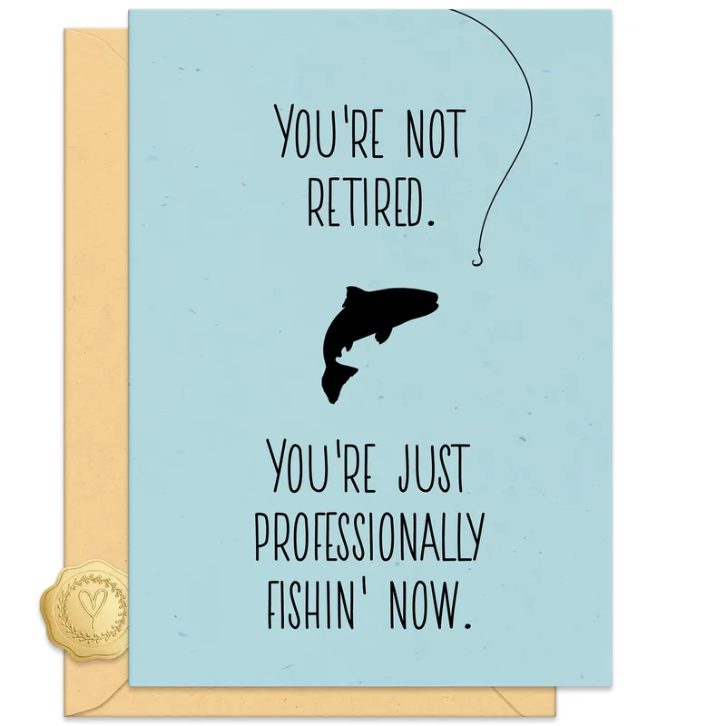 Silhouette Light Blue Retirement Card for the Angler