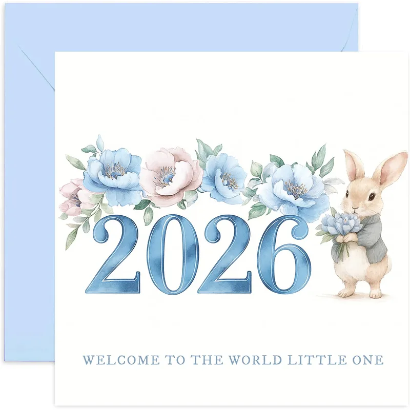 2026 Floral Bunny New Baby Card: A Sweet Welcome for the Little One
