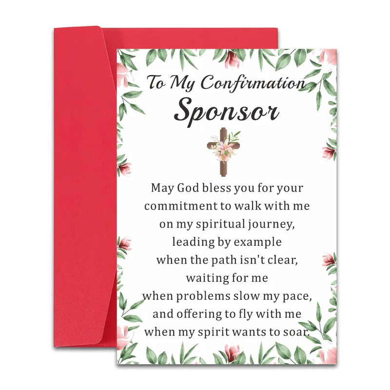 Border Cross Cream Thank You Card for a Spiritual Guide