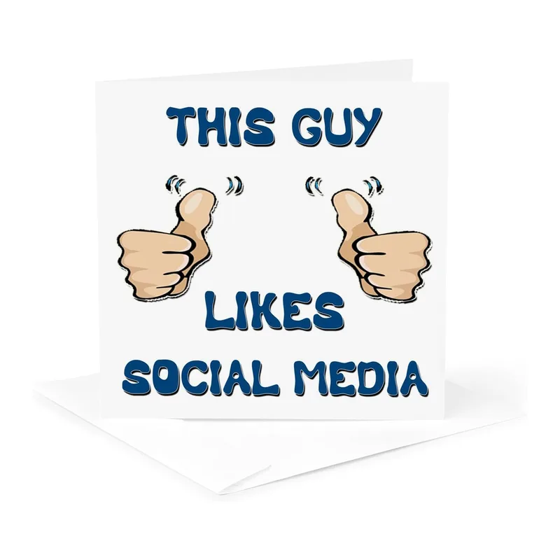 Thumbs Up Navy Text Card – Greeting Card in natural