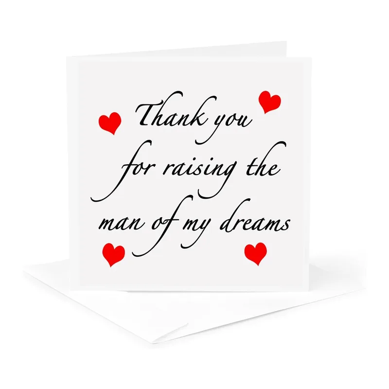 Red Hearts Script Thank You Card for a Father-in-Law