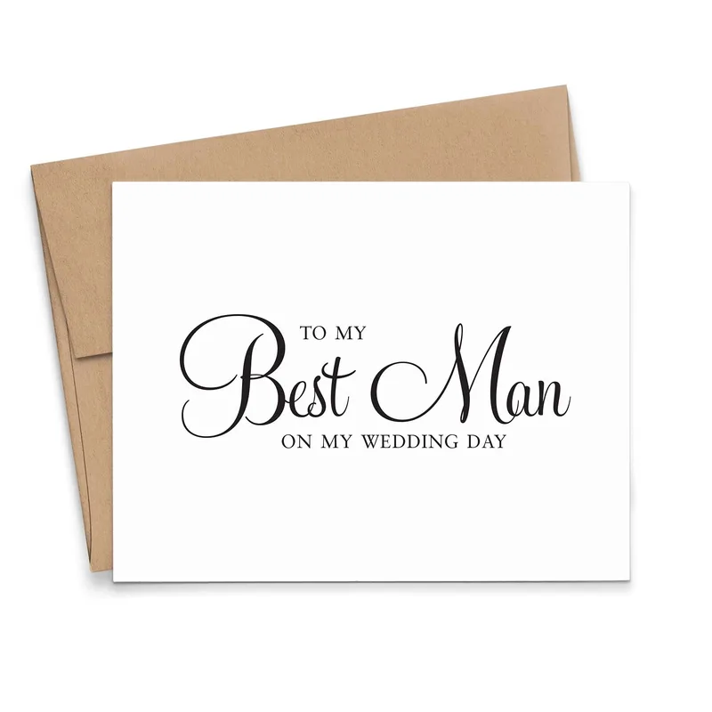 To My Best Man Card: Elegant Script Wedding Thank You Note