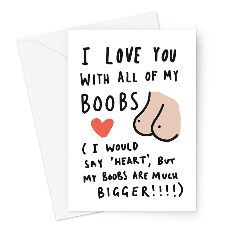Black Pink Heart Love Card: A Bold Anniversary Joke for Her