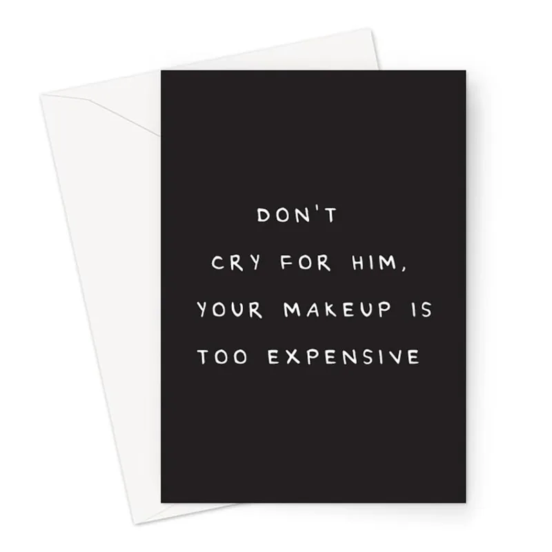 Black Card White Divorce Card: A Funny Breakup Message for Her