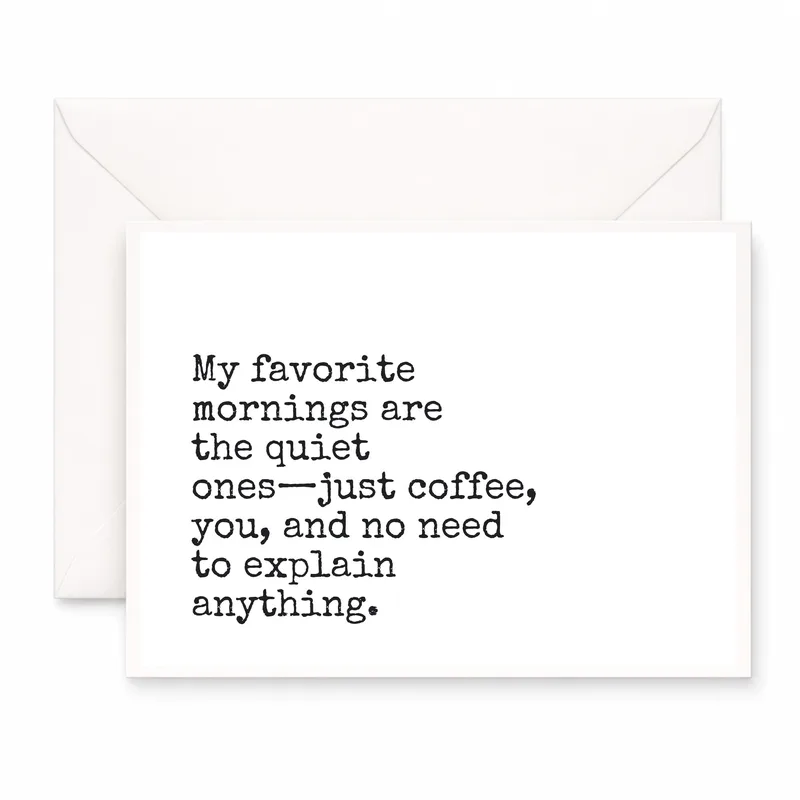 Typewriter White Card Love Card for Quiet Morning Moments