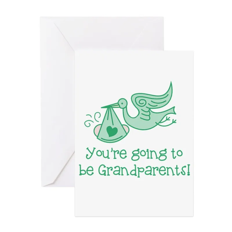 Bundle Line Art Pregnancy Card: You're Going to Be Grandparents