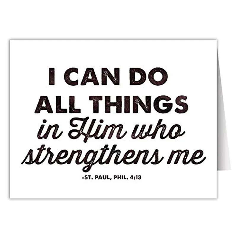 Black Bold Serif Encouragement Card for Faith and Strength