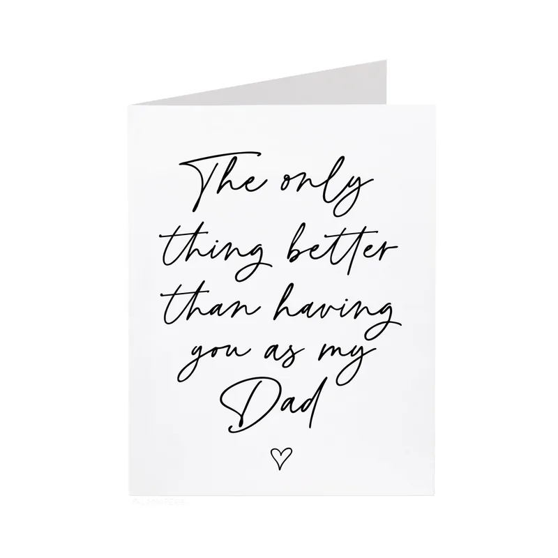 Black Script White Love Card for a Father You Adore
