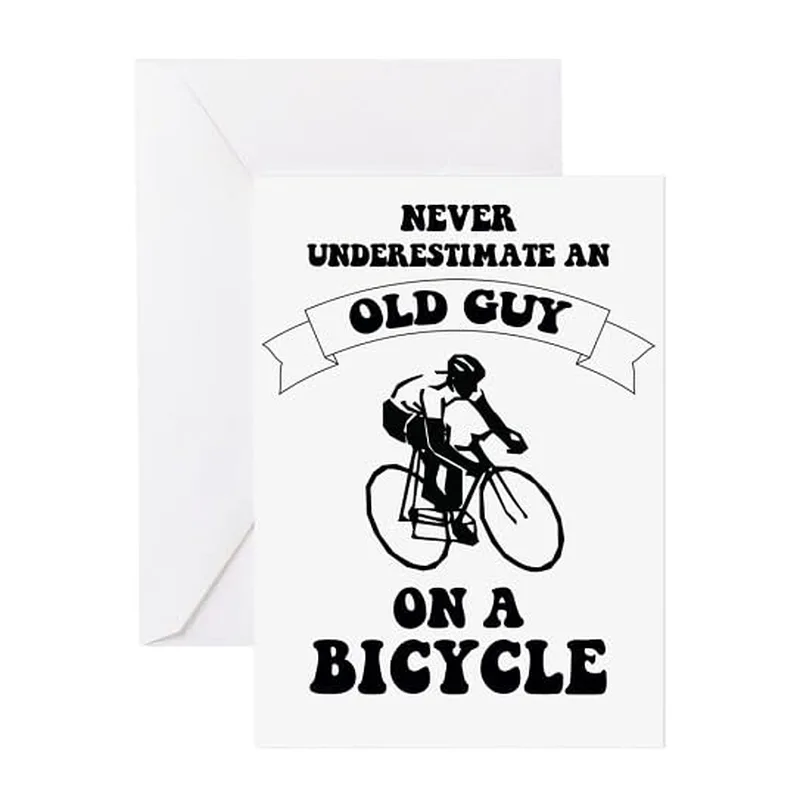 Black Line Cyclist Illustration Card: Never Underestimate