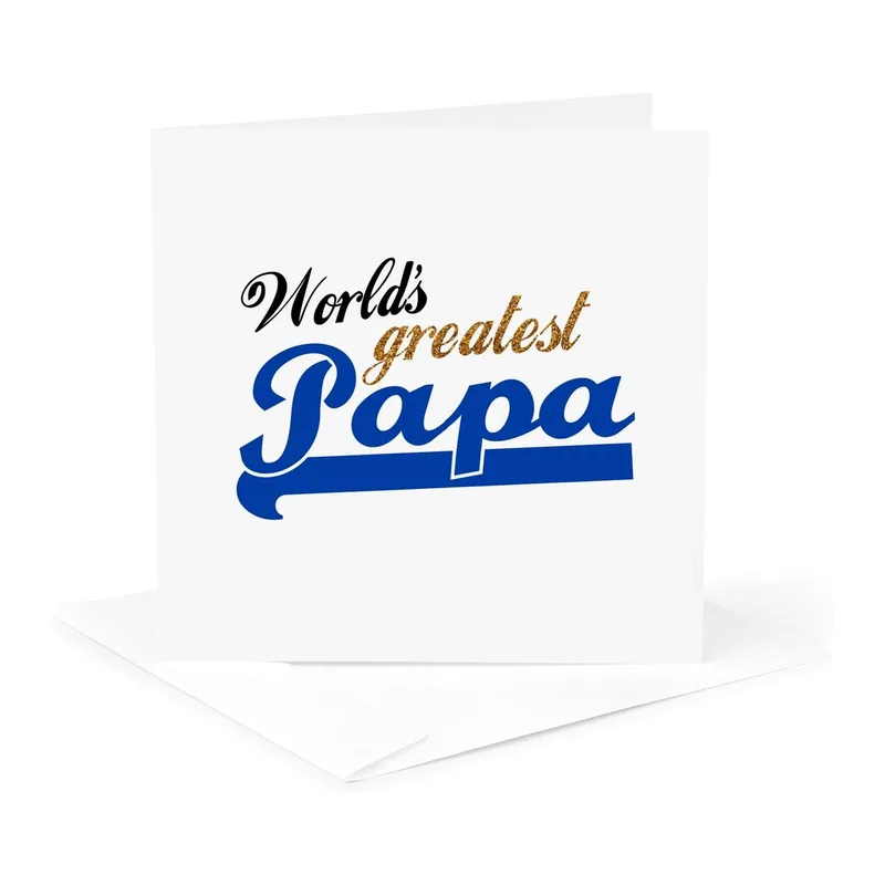 Script Papa White Love Card for the Best Grandpa Ever