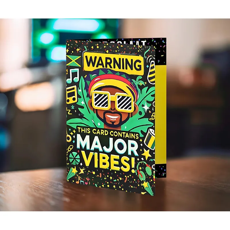 Colorful Rasta Man Sunglasses Card for Major Vibes