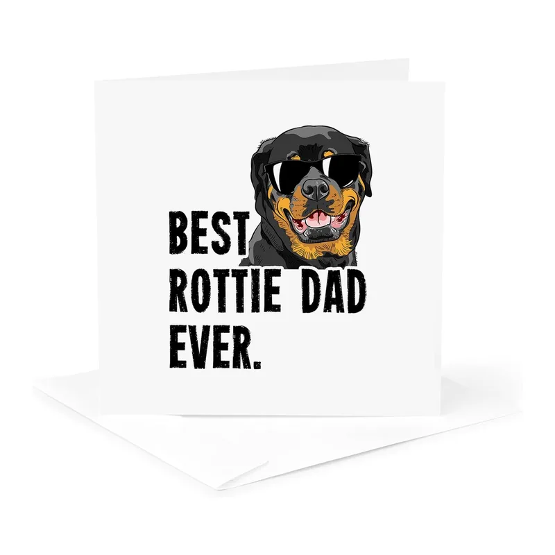 Rottweiler Sunglasses Black Love Card for the Best Rottie Dad Ever