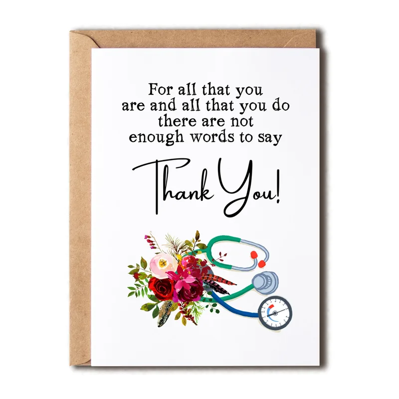Nurse Thank You Card: Words Fall Short, So Say Thanks