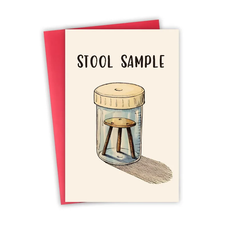 Funny Medical Humor Card: A Stool Sample Joke in a Jar