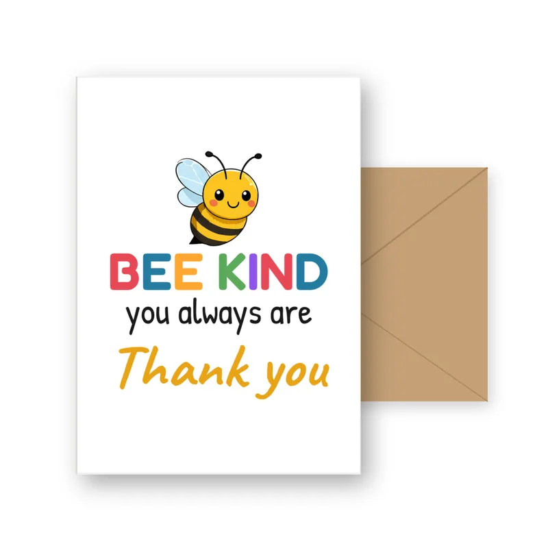 Cute Bee Thank You Card for a Kind Friend, Bee Kind
