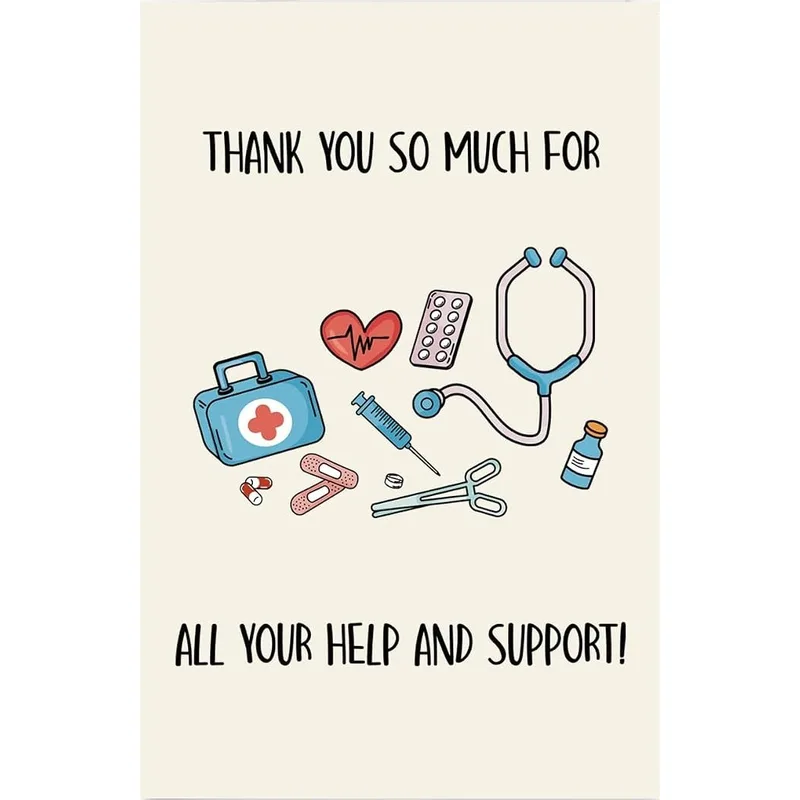 Healthcare Worker Thank You Card with Medical Supplies