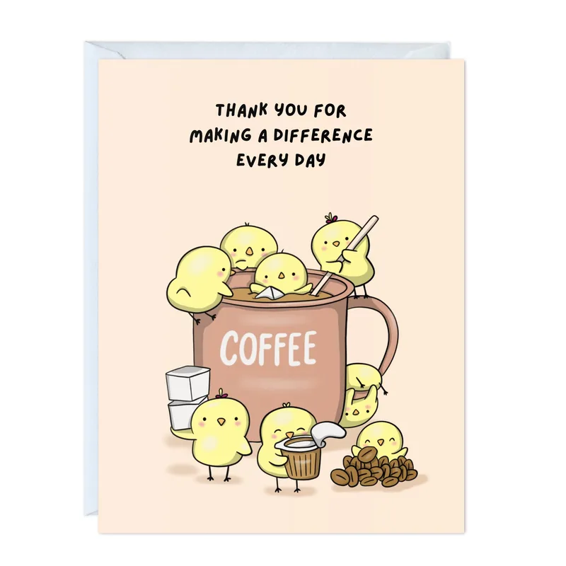 Coffee Lover Thank You Card for Someone Who Makes a Difference
