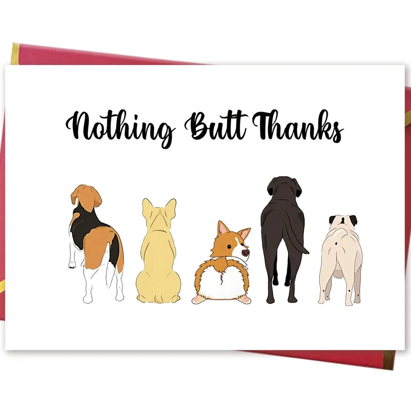 Dog Butt Thank You Card for Dog Lovers Who Say It Best