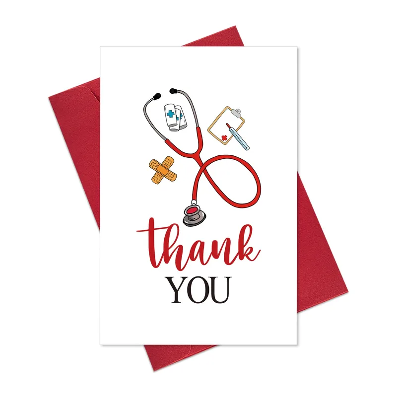 Doctor Appreciation Card with a Stethoscope and Thank You