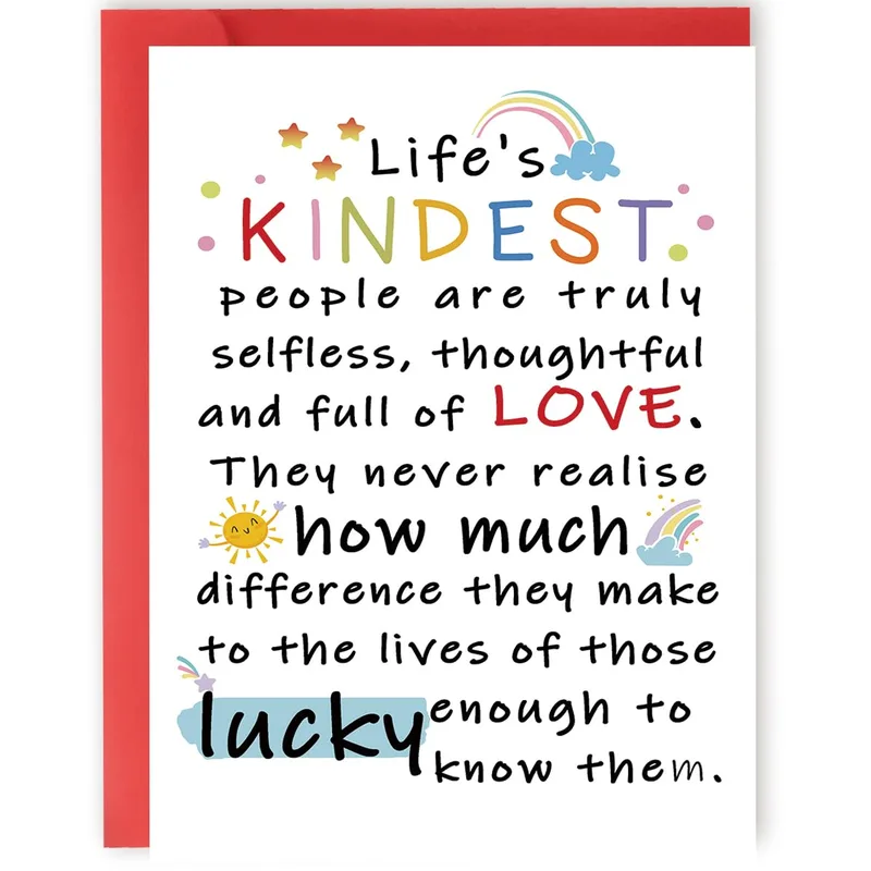 Kindest People Thank You Card: A Rainbow Note of Gratitude