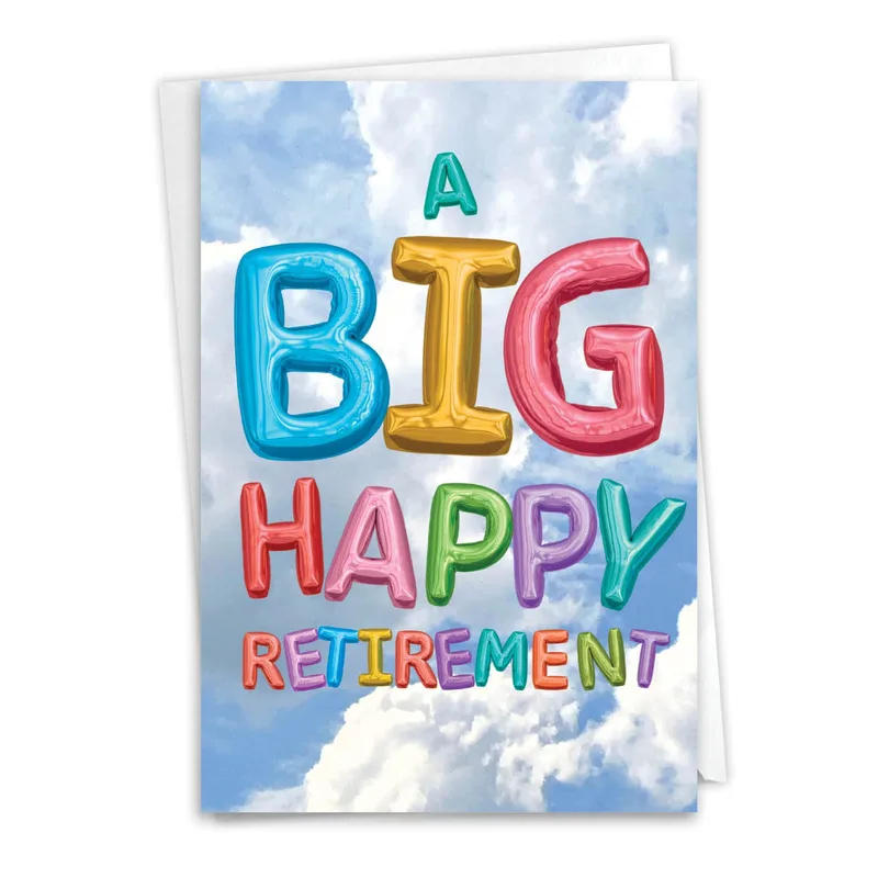 Big Retirement Card: Balloon Letters on Sky