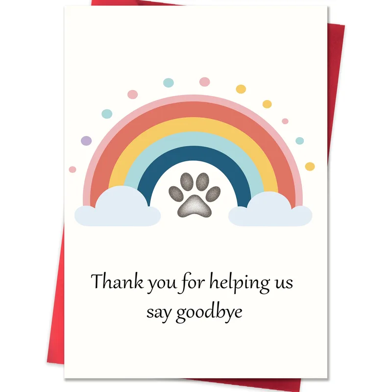 Thank You Pet Goodbye Card: A Gentle Rainbow Sympathy Note
