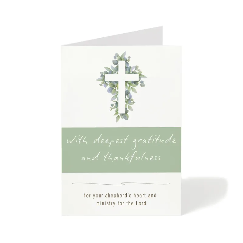 Minister Appreciation Card with a Floral Cross