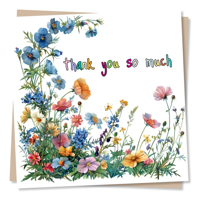 Wildflower Thank You Card for Heartfelt Gratitude